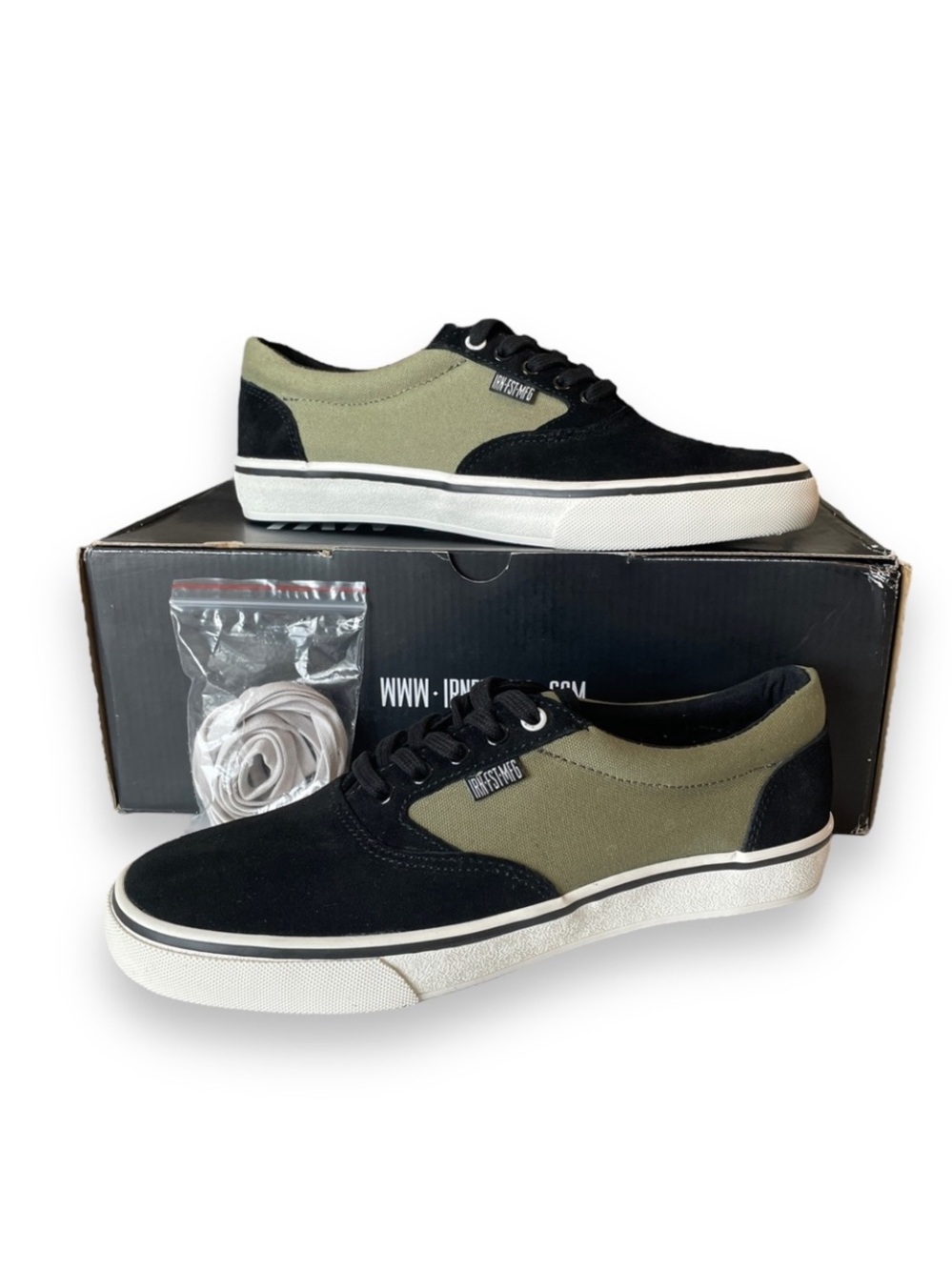 Iron Fist Kid Simsole Skate Shoes Olive Green Skull Canvas Sneakers Men 7 NWB